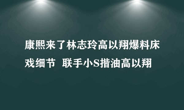 康熙来了林志玲高以翔爆料床戏细节  联手小S揩油高以翔