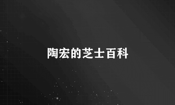 陶宏的芝士百科