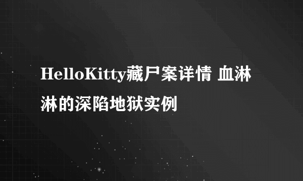 HelloKitty藏尸案详情 血淋淋的深陷地狱实例