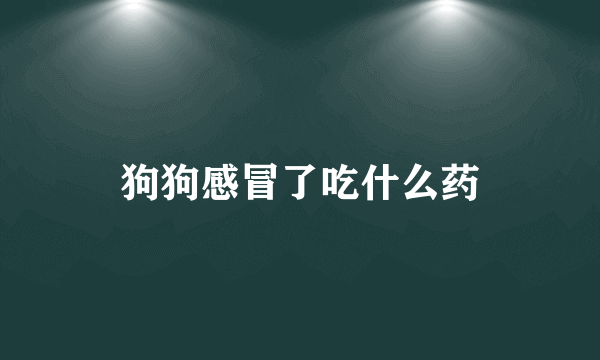 狗狗感冒了吃什么药