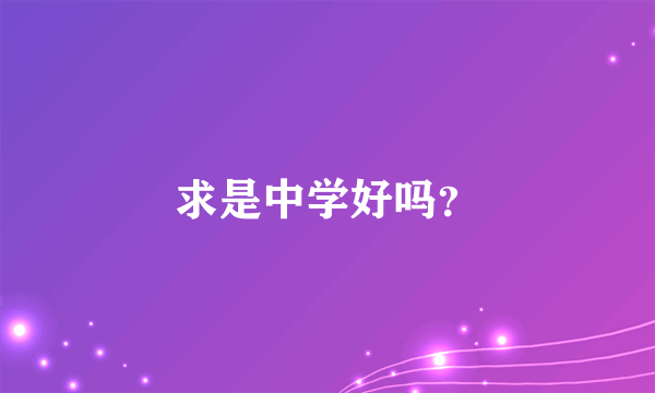 求是中学好吗？