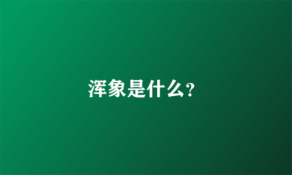 浑象是什么？