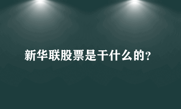 新华联股票是干什么的？