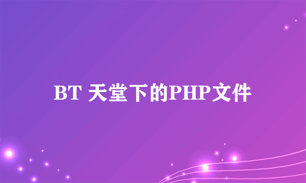 BT 天堂下的PHP文件