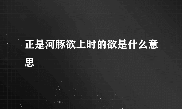 正是河豚欲上时的欲是什么意思