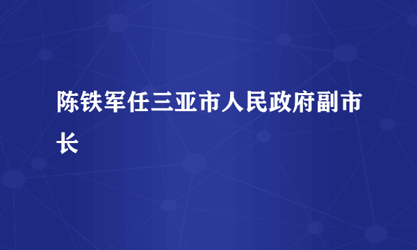 陈铁军任三亚市人民政府副市长