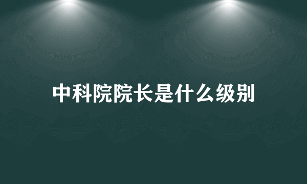 中科院院长是什么级别