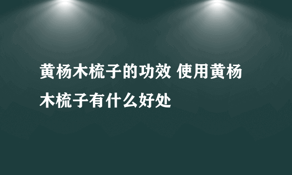 黄杨木梳子的功效 使用黄杨木梳子有什么好处