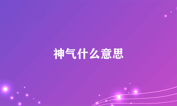 神气什么意思