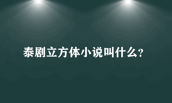 泰剧立方体小说叫什么？