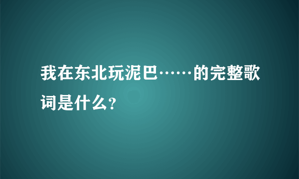 我在东北玩泥巴……的完整歌词是什么？