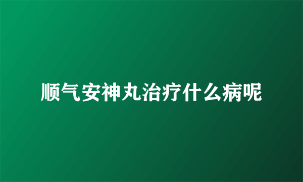 顺气安神丸治疗什么病呢
