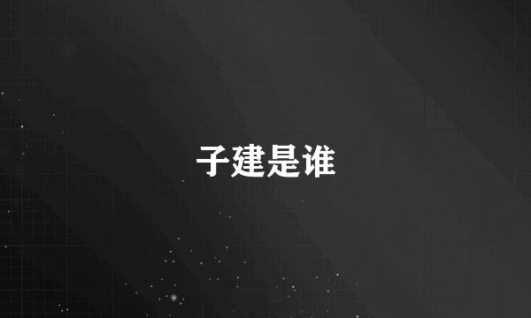 子建是谁