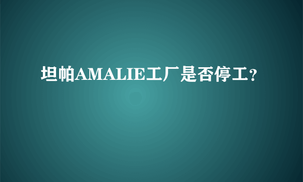 坦帕AMALIE工厂是否停工？