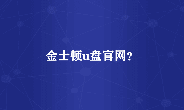 金士顿u盘官网？
