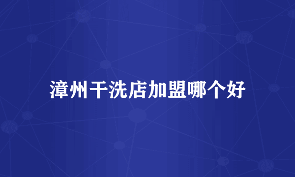 漳州干洗店加盟哪个好