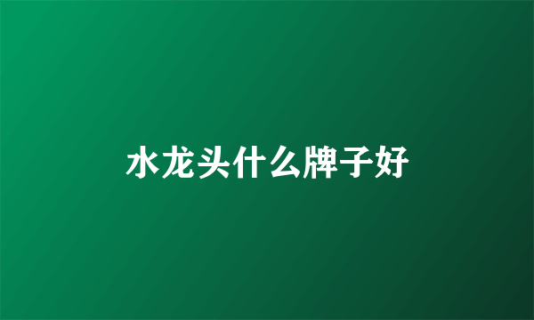 水龙头什么牌子好