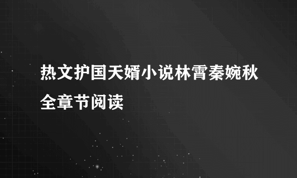 热文护国天婿小说林霄秦婉秋全章节阅读