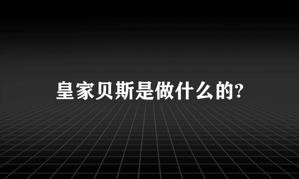 皇家贝斯是做什么的?