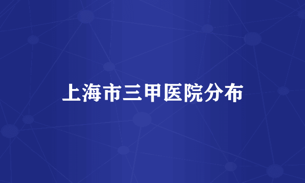 上海市三甲医院分布