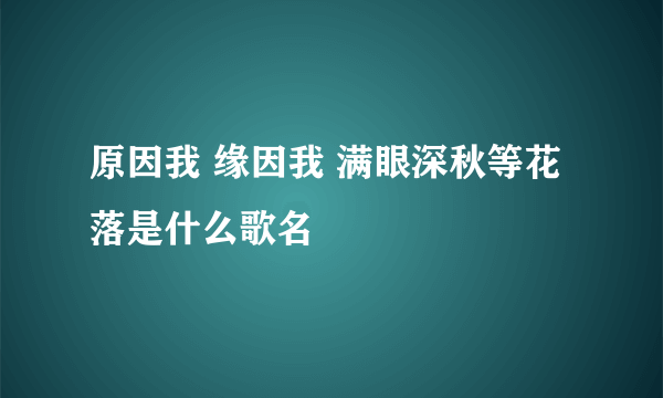 原因我 缘因我 满眼深秋等花落是什么歌名