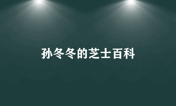 孙冬冬的芝士百科