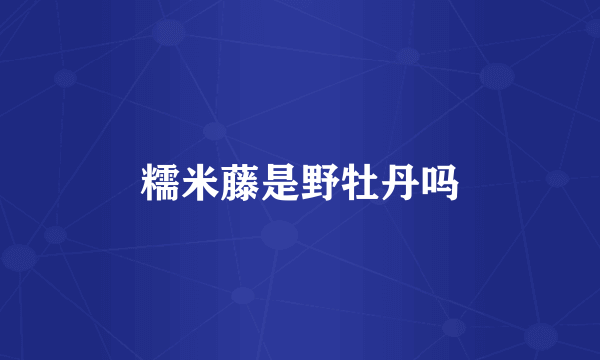 糯米藤是野牡丹吗