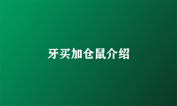 牙买加仓鼠介绍