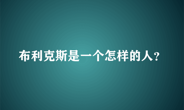 布利克斯是一个怎样的人？
