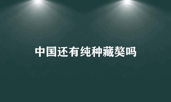 中国还有纯种藏獒吗