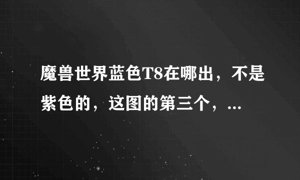 魔兽世界蓝色T8在哪出，不是紫色的，这图的第三个，把名字和出处说一下