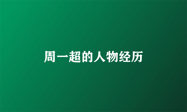 周一超的人物经历