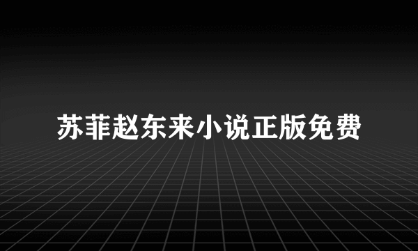 苏菲赵东来小说正版免费