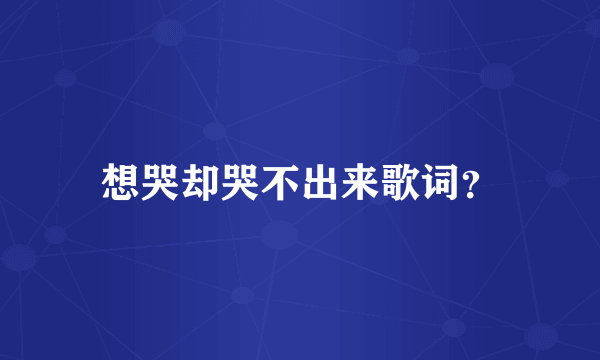 想哭却哭不出来歌词？