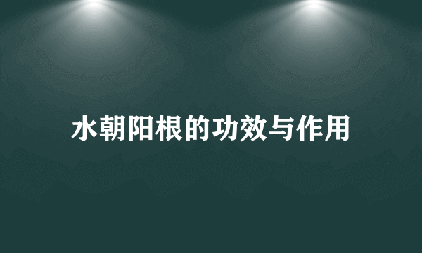 水朝阳根的功效与作用