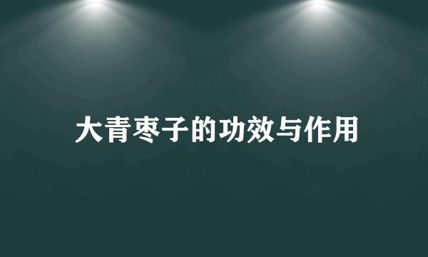  大青枣子的功效与作用
