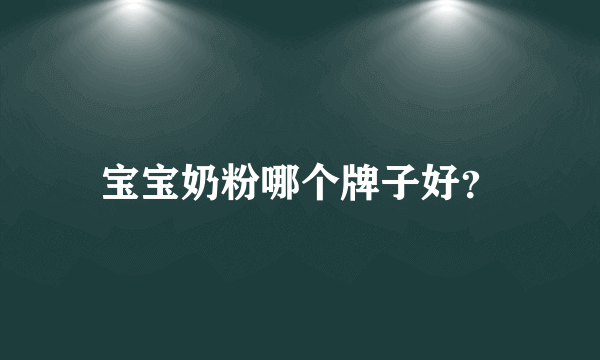 宝宝奶粉哪个牌子好？