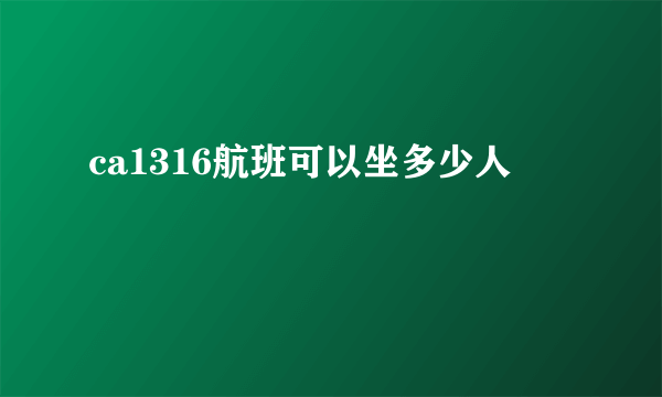 ca1316航班可以坐多少人