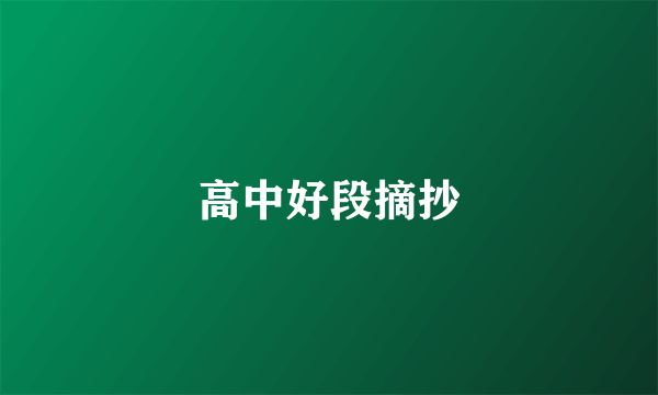 高中好段摘抄