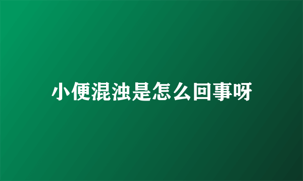 小便混浊是怎么回事呀