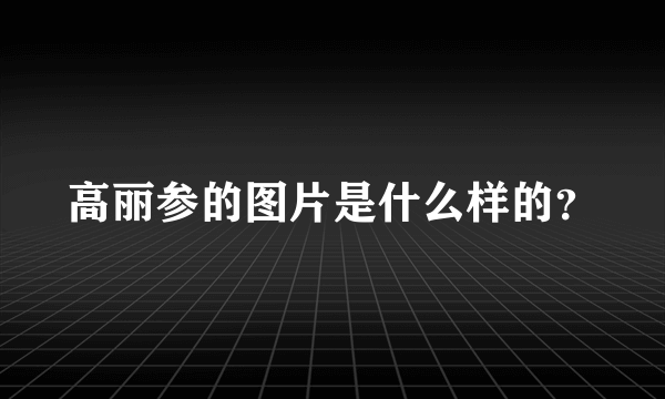 高丽参的图片是什么样的？